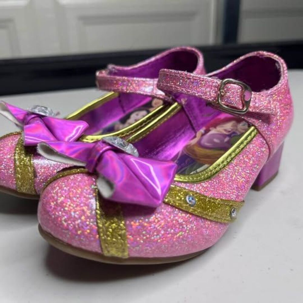 Disney Princess Pink Glitter Mary Jane Heels 9